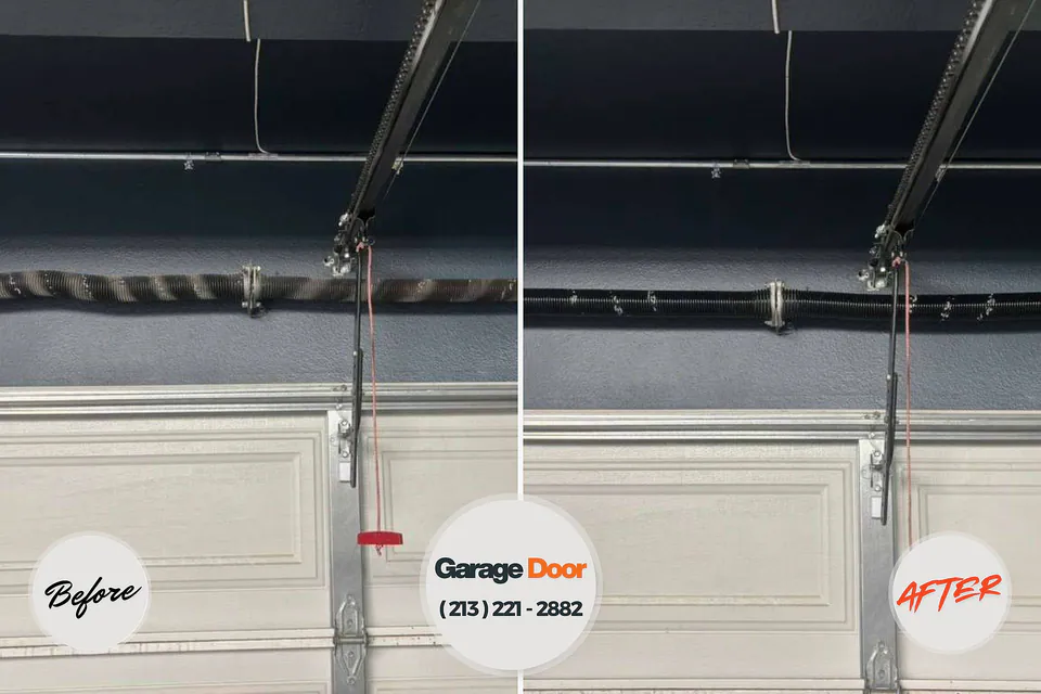 Before and after: garage door repair Elkhart, IN